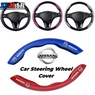 Nissan Car Steering Wheel Cover Carbon Fiber Lines Steering Wheel Protector Anti-Slip Comfortable Durable Car Accessories For Nissan March Juke Skyline Terra Livina Note Xtrail Mag