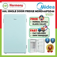 Midea 95L / 110L Single Door Refrigerator MDRD143FGD48 / MDRD142FGD Peti Sejuk 1 Door Fridge ( hoste