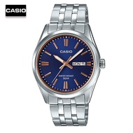 Velashop นาฬิกาข้อมือผู้ชาย Casio Standard  สายสแตนเลส รุ่น MTP-1335D-2A2VDF (หน้าปัดสีน้ำเงิน), MTP-1335D-2A2, MTP-1335D