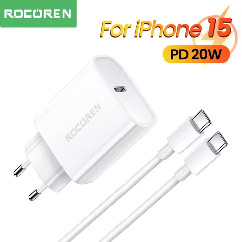 Rocoren PD 20W GaN Charger Fast Charging USB Type C Charger PD QC Quick Charge 3.0 For iPhone 17 16 