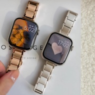 สายนาฬิกา Iwatch ดีไซน์หรูหรา สายโลหะสแตนเลส สำหรับ Apple Watch Series 8 9 Starlight สายนาฬิกาผ้าแบบ