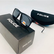 HITAM Men's POLICE POLARIZED Sunglasses +UV P595 LOGO RED FULLSET