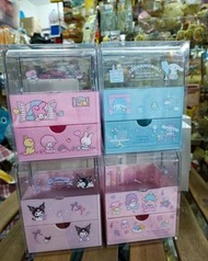 全新日本正版 sanrio my melody cinnamoroll kuromi little twin stars star 桌上 抽屜 櫃筒 櫃桶 收納箱  盒