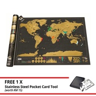 Scratch Off Large Deluxe World Map Personalized Travel Map Wall Poster