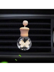 1入組車用蝴蝶玻璃瓶，可加注汽車精油擴香器，空玻璃瓶潔淨裝飾車內配件