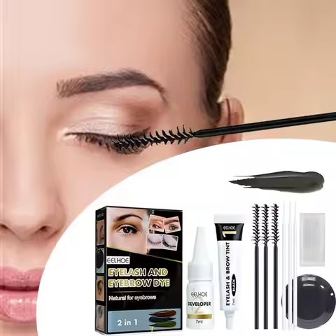 NEW Eyelash Eyebrow Dye Tint Kit Eyebrow Cream Semi Cosmetics Tint Coffee Permanent Brown Makeup Bla