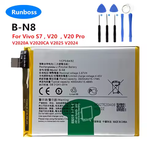 New Original 4000mAh B-N8 Battery For Vivo S7 , V2020A V2020CA , V20 V2025 V2024 , V20 Pro Smart Cel