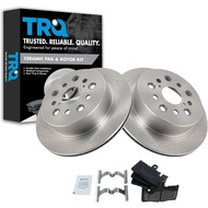 TRQ Rear Brake Pad and Rotor Set Ceramic Vented Rotors Compatible with 2001-2006 Lexus LS430