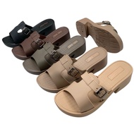 OS BARABARA Imported Women's Rubber Wedge Sandals with 2 Buckles WS869-BRBCHKK (AA7)