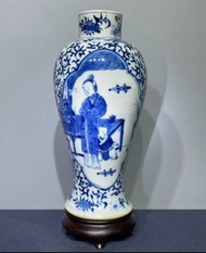 高價回收 HB3564清晚期三娘教子图青花瓶  青花瓷-青花瓷