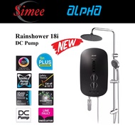 [NEW MATT BLACK] Alpha Smart 18i Plus Water Heater Rainshower With DC Pump 18-i | 18 i Matt Black