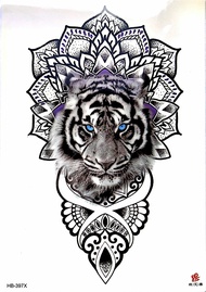 Stiker Tato Tempel Temporer 3d Tahan Air Tahan Lama Gambar Harimau