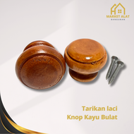 Tarikan Laci Knop Bulat Kayu / Tarikan Laci Knob / Knob Laci Kayu