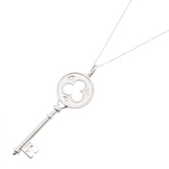 【二手】蒂芙尼 (Tiffany & Co.) 四葉草鑰匙吊墜鑽石項鍊，頸圍 90.5 厘米，鑽石，18K白K金