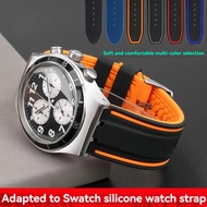 Suitable for Swatch Swatch Men's Watch Strap YVS400 YVS451 YVB404 Silicone Watch Strap 21mm