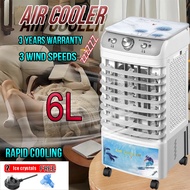 (3 Years Warranty) Air Cooler 3 Levels Of Air Speed Adjustment Rapid Cooling Dormitory Living Room Bedroom Household Cooling Fan 6L Portable Air Conditioner Fan