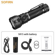 Sofirn ไฟฉาย SR15 4500LM SFT25R ไฟ LED ประสิทธิภาพสูง21700 USB C ชาร์จได้5V/3A ไฟฉายชาร์จและปล่อยออก