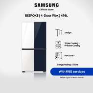 Samsung BESPOKE 496L 4-Door Flex Fridge | Auto Ice Maker | UV Deodorising Filter | F-RF60F1735U41