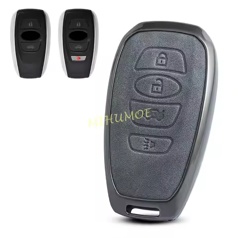 Metal Leather Car Key Fob Case Cover Holder For Subaru Crosstrek Outback Forester Impreza XV BRZ Leg