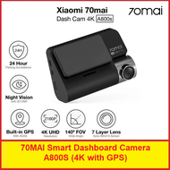 [Ready Stock] 70MAI Smart Dashboard Camera A800S 4K Global Version | App Control | GPS Built-in | 4K UHD | 24H Parking Surveillance | 7 Layer Lens | 3D DNR Night Vision | Dash Cam with 12 Months Warranty