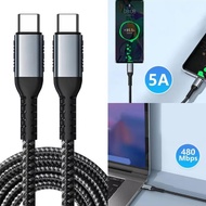 1M/2M 100W Fast Charger 5A USB C Type C Cable for iPhone Quick Charging Macbook Android Data Cable