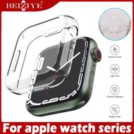 เคสป้องกันรอยหน้าจอ For apple Watch ultra / ultra 2 49 มม. Series 9 8 7 SE 6 5 4 ขนาด 41 มม. 45 มม 38 มม. 42 มม. 40มม. 44มม. 44มม. Screen protector case silicone soft Clear Cover acceccories