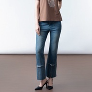 【ICare】新中式開衩小喇叭牛仔長褲(M-L) | 女牛仔褲 小喇叭褲