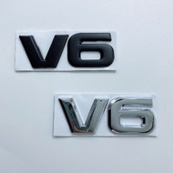 V6 Emblem Logo (MateBlack/Chrome)