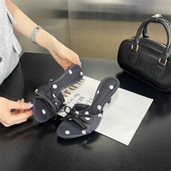 Fashion Ribbon Heels 7 cm Round Toe Big Size Heels (Size 35-43)