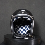 SOJI Slim Head Helmet 500tx Slim Pawn Custom Interior Checkerboard Black White Helmet Motor Helmet