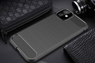 Carristo Iphone 12 / Iphone 12 Pro Back Case Cover Carbon Fiber Brushed TPU Silicone Soft Casing Mob