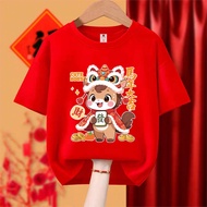 100% Cotton Women T-shirt 【 2026 CNY Chinese New Year Horse Tees 】 Unisex Summer Plus Size Short Sle