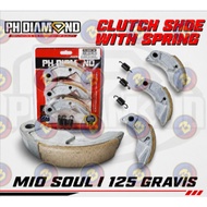 Clutch Shoe with Spring for Yamaha Mio Soul I 125/Gravis, Motorcycle Mio Soul I 125/Gravis