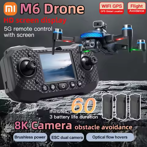 Xiaomi M6 Drone 4K Professional with Screen 5G WIFI Dron 8K HD Cameras Aerial Brushless Motor FPV RC