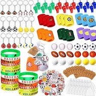 Junkin Sport Party Favors Sport Party Goodie Bag Fillers Small Sports Balls Sport Wristband Keychains Stickers Bracelet Whistle for Sports Themed Birthday Party Supplies Decoration (176, Classic)