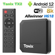 Original Tanix TX2 TV Box Android 12.0 Allwinner H618 2GB RAM 16GB ROM USB AV1 2.4G Wifi 8K HDR Media Player Smart Set Top Box TV Receivers