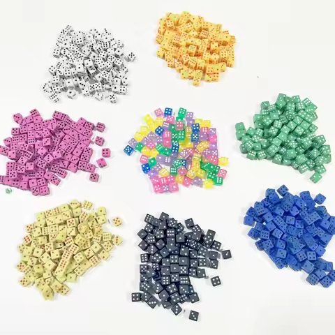 12colors 100Pcs 5mm Solid Transparent Mini D6 Acrylic Right Angle Point Dice Standard Six Sided Cube