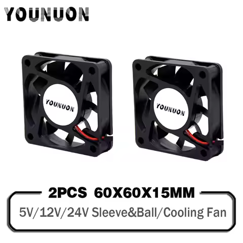 2 Pieces 6015 5V 12V 24V 2Pin Brushless DC Exhaust Cooling Fan 6cm 60mm 60x60x15mm Equipment Cooler