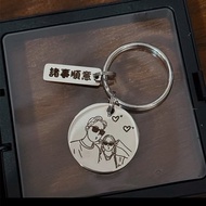 客製化照片鑰匙扣情侶掛件情侶禮物