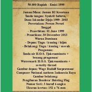 Bekas Asli 50.000 Rupiah Tahun 1999 WR Supratman Rp 50000 Soepratman Uang kertas Kuno Duit Lama duit