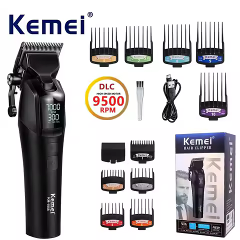 KEMEI km-1858 DLC Blade Electric Hair Clipper Professional Cordless Usb Rechargeable Hair Clippers W