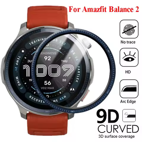 Screen Protector for Amazfit Balance 2 Cover Curved Full Coverage Protective Watch Film for Huami Am
