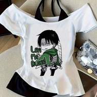 Attack on Titan cropped top teen funny graphic gyaru dollette gothic tshirt gyaru baddie manga