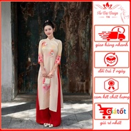 [Ao dai CNY 2025] Modern ao dai, party ao dai, wedding ao dai - beige - Thu Ha Silk ao dai - ND11033