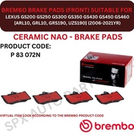 BREMBO GENUINE DISC BRAKE PAD (FRONT) FOR LEXUS GS200 GS250 GS300 GS350 GS430 GS450 GS460 [ARL10, GR