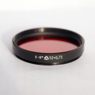 K-8x 52mm red lens filter 52x0.75 52x0,75 USSR LZOS for Helios-44M-4 44M-5 44M-6