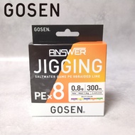 GOSEN ANSWER Jigging PE X8 200m / 300m / 400m Multicolor Saltwater