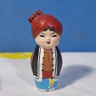 Ancient Chinese Clay Dolls Dressed In Tribal Costumes Height 5.5 Cm. For Home Decoration Tabletop