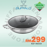 (NEW) BUFFALO TOROS 36cm Honey Comb Wok 牛头牌36cm平底蜂巢锅不粘锅