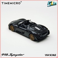 TimeMicro 1:64 918 Spyder black and gold color painted alloy car model Toy Collection Gift for Boy